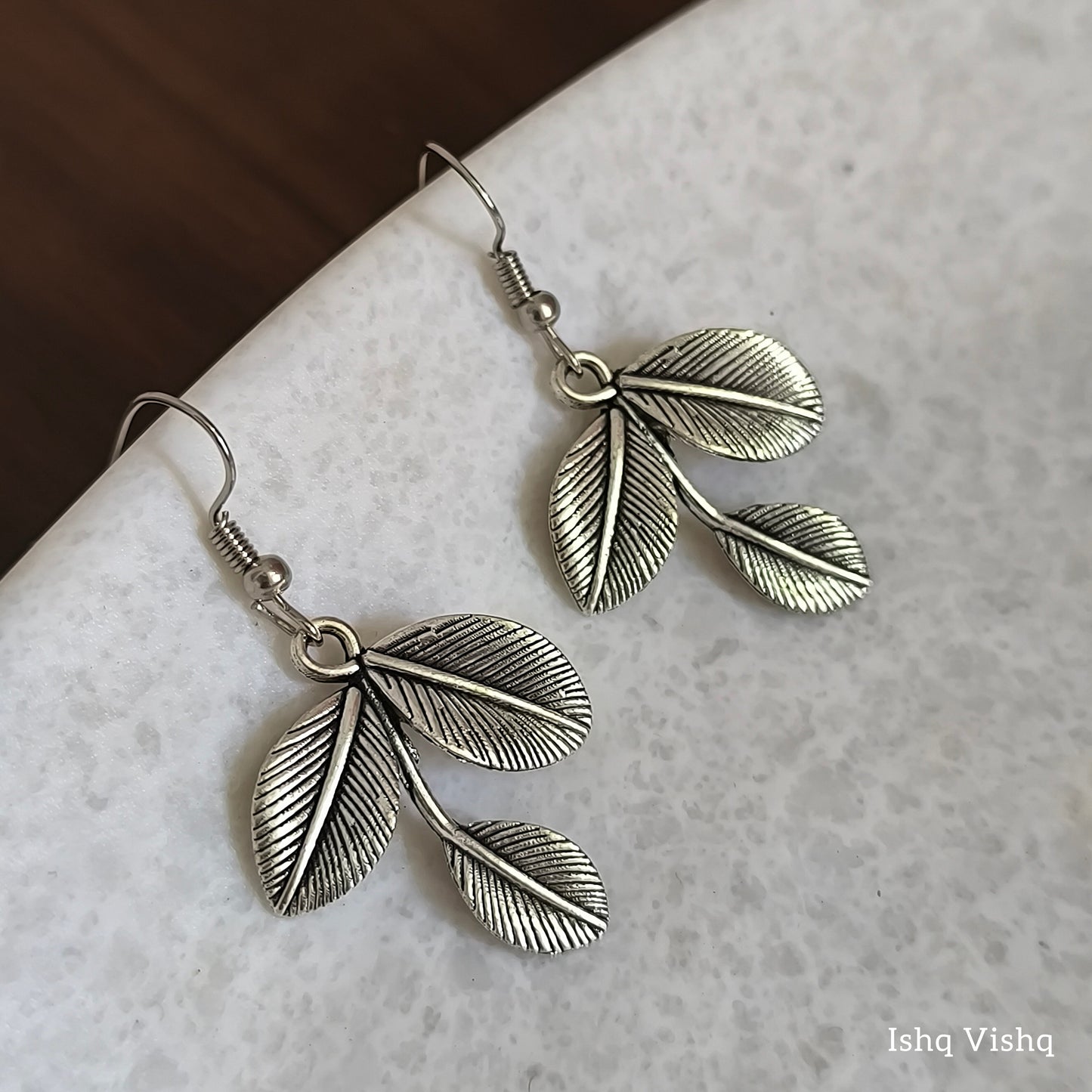 Leaf Oxidised Earrings