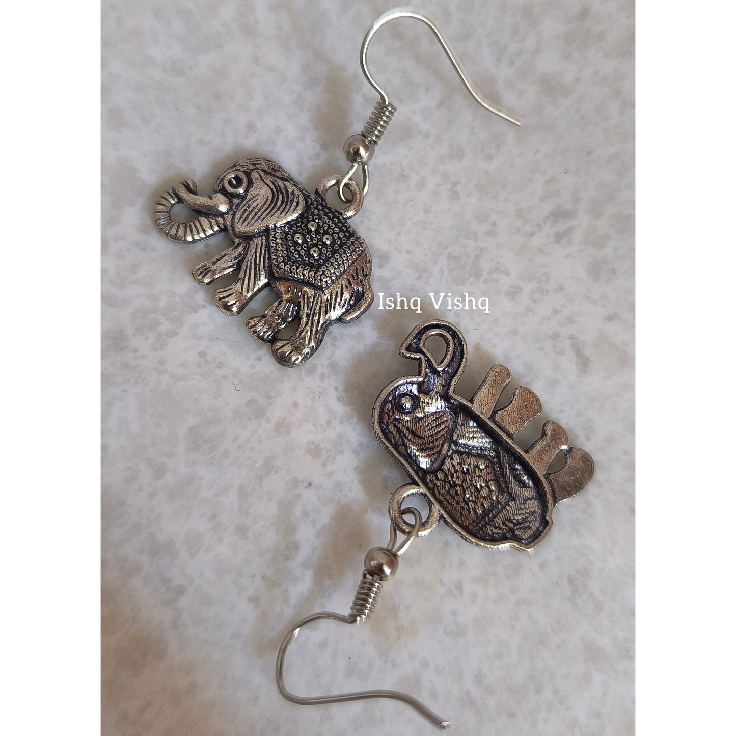 Elephant Oxidised Earrings