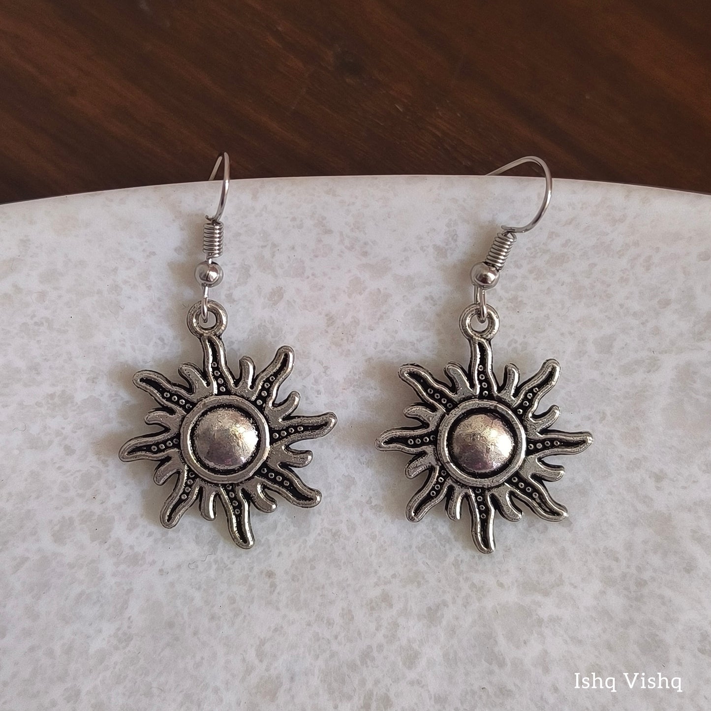 Sun Oxidised Earrings