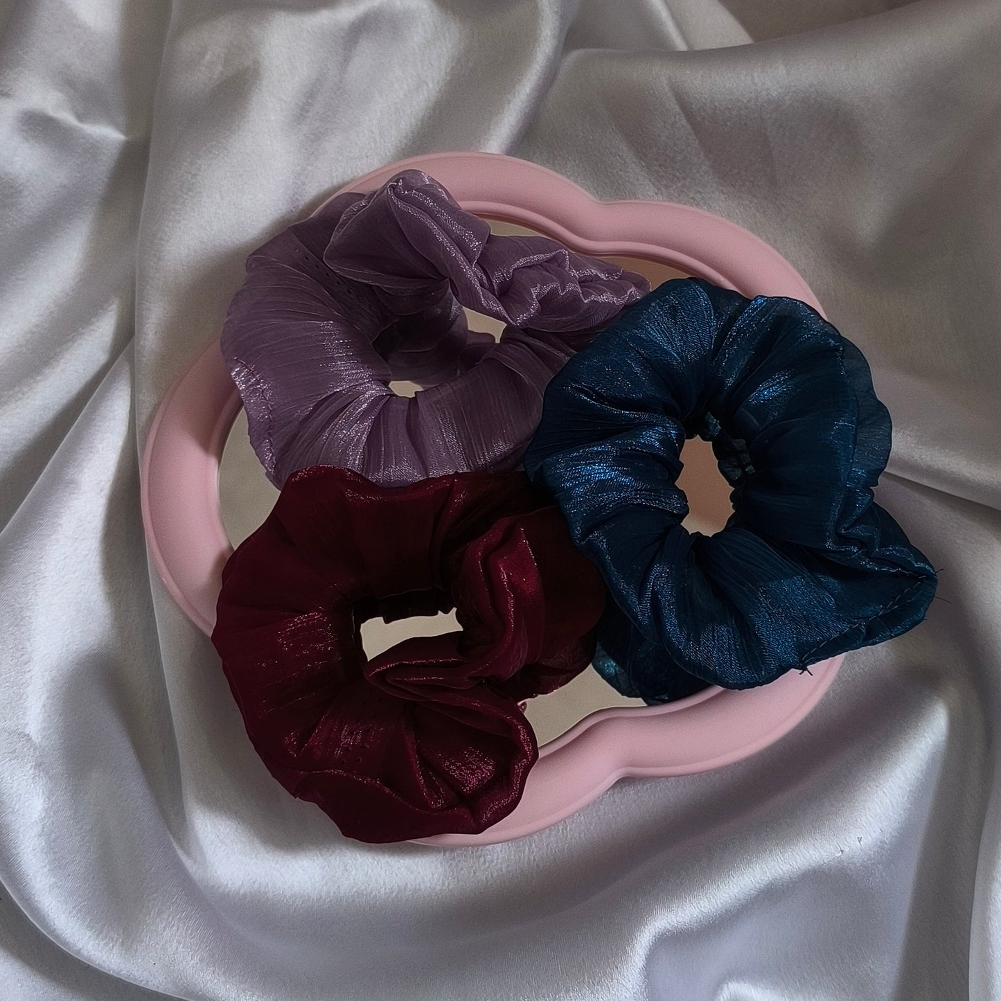 3 combo of Organza Scrunchies