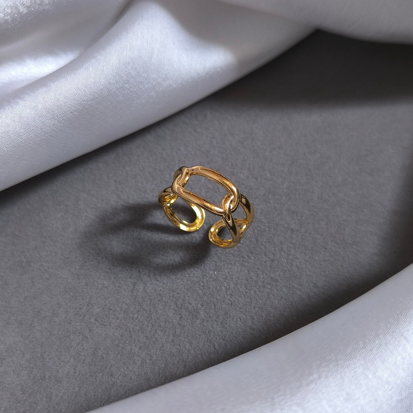 Gold-Plated Hermes Chain Ring.