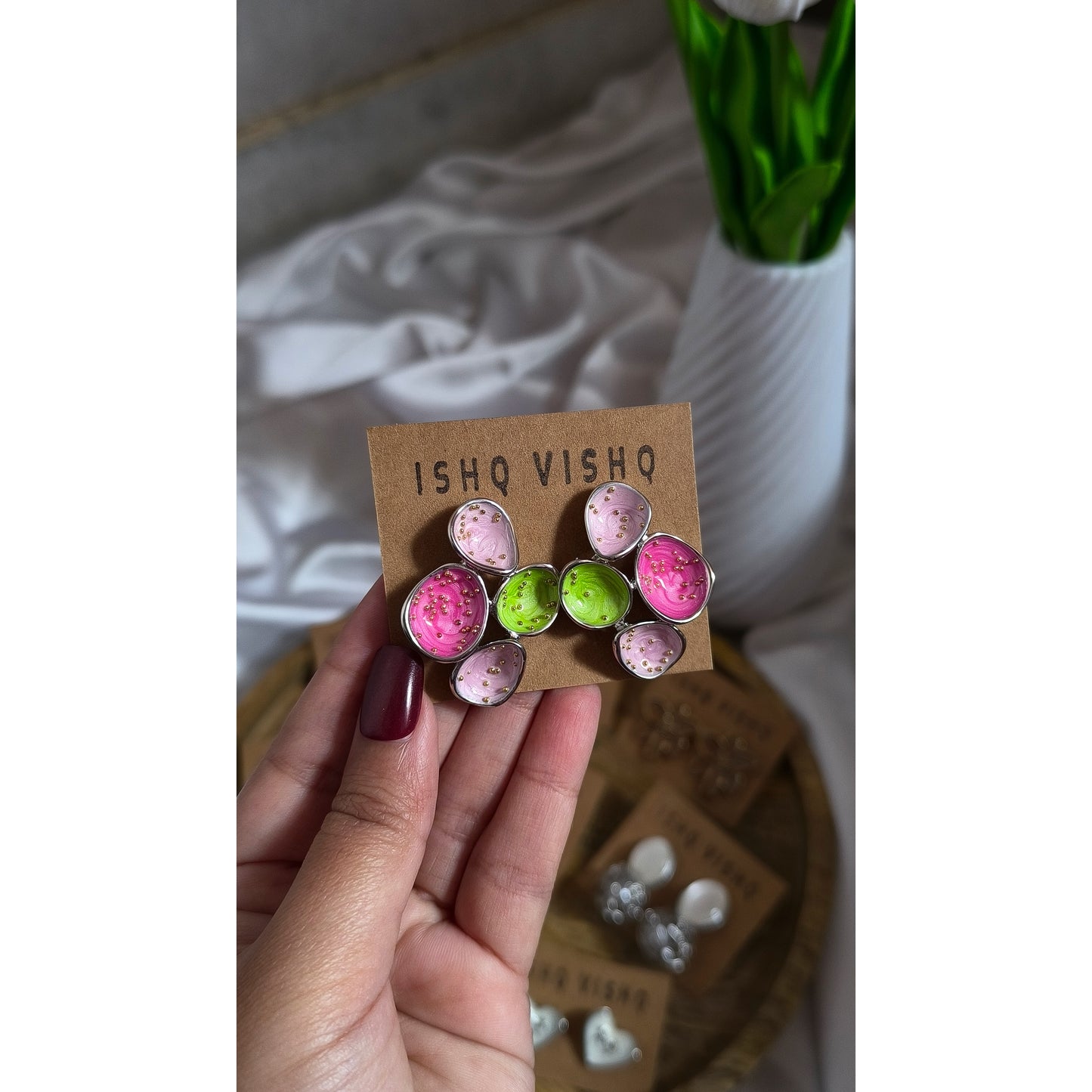 Korean Multicolor Enamel Premium Earrings