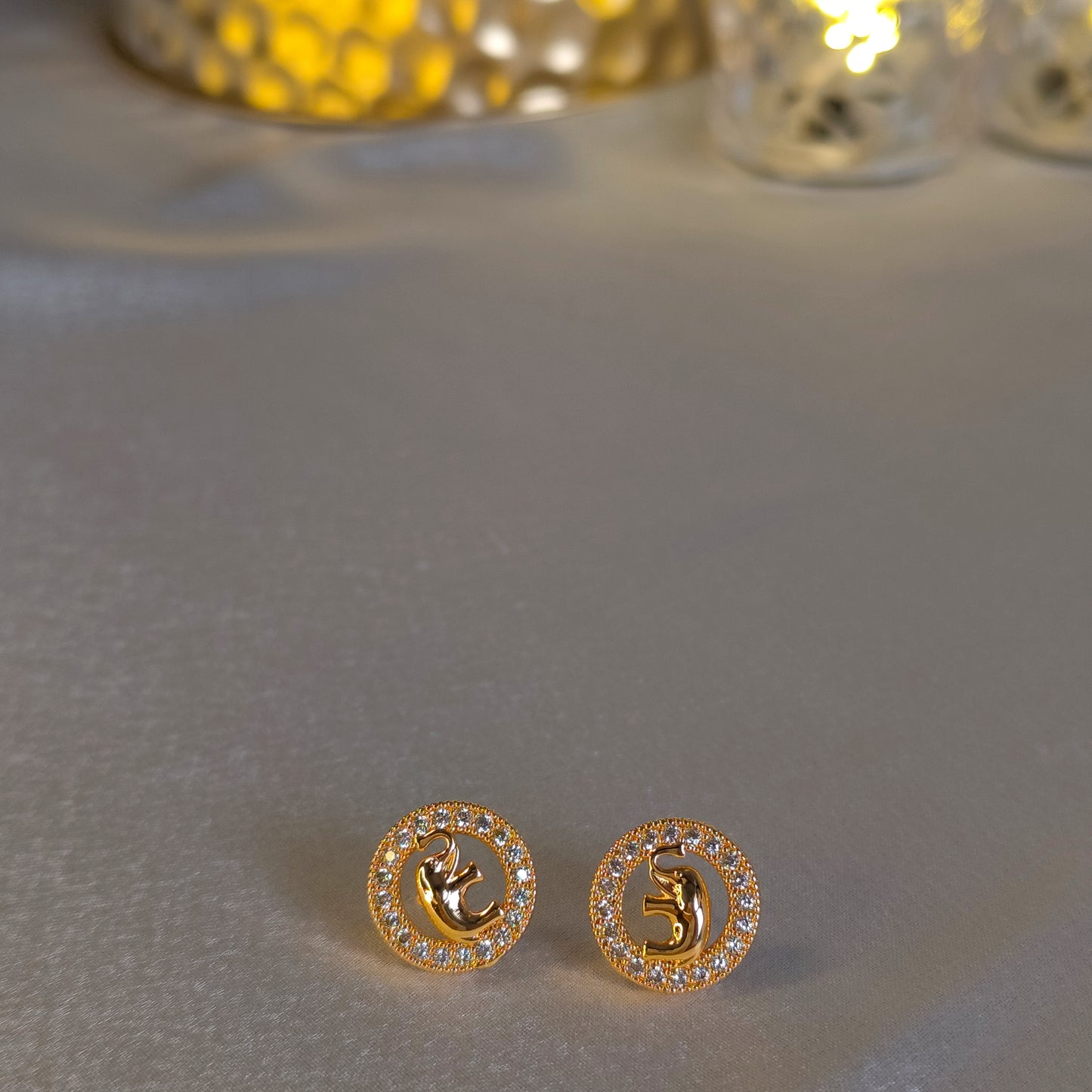 Anti-Tarnish Elephant Motif Stud Earrings