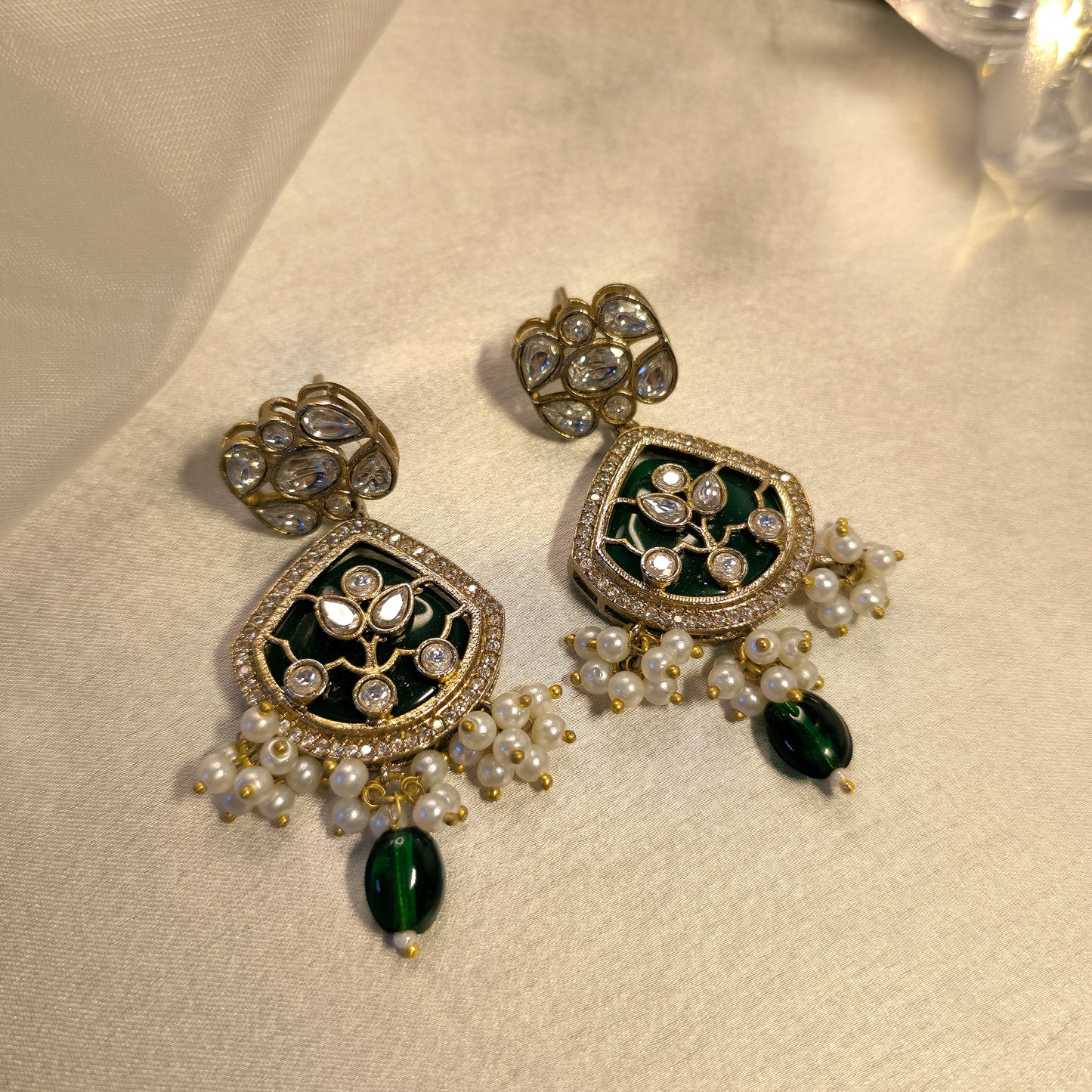 Mehreen Emerald Kundan Premium Earrings