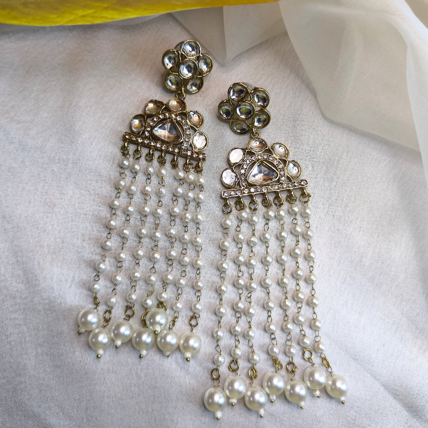 Rooh-e-Noor Kundan Pearl Drops Premium Earrings