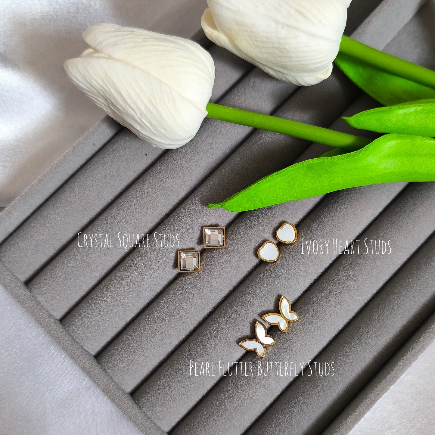 3 Combo of Anti-Tarnish Crystal and Enamel Studs