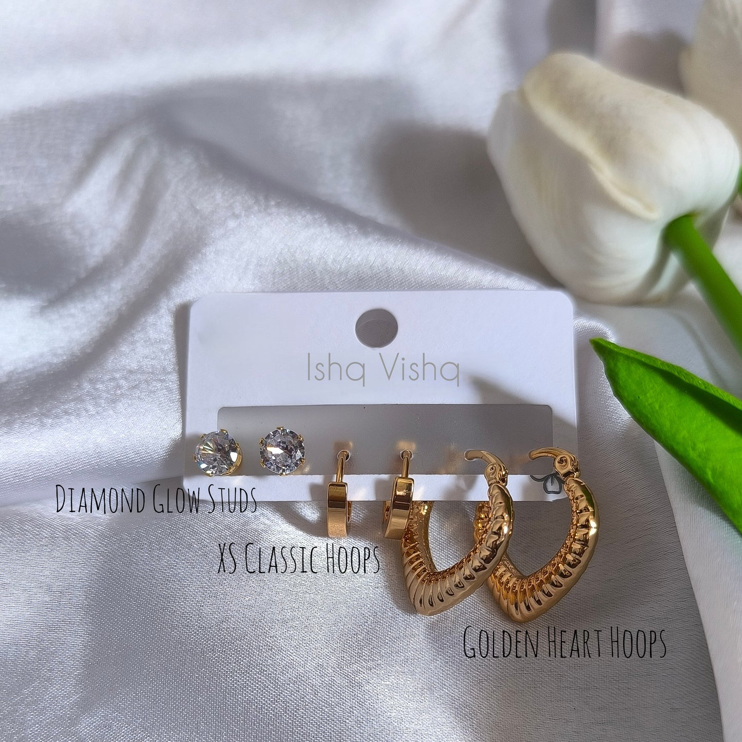 3 Combo of Anti-Tarnish Studs and Hoops