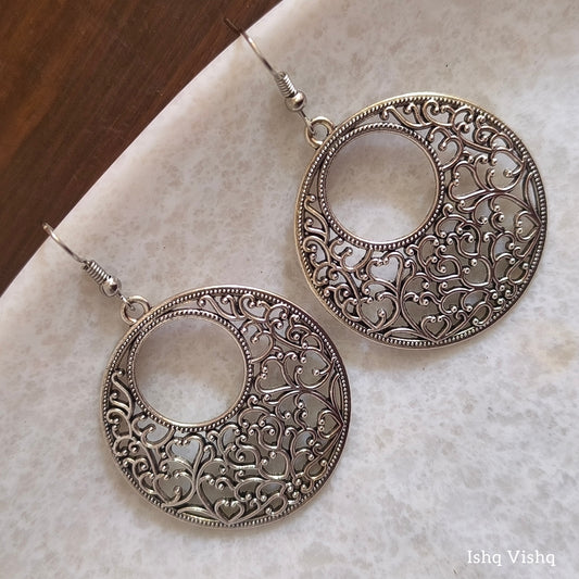 Floral Art Oxidised Earrings