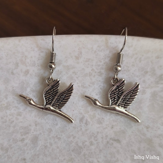 Bird Oxidised Earrings