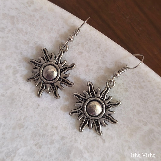 Sun Oxidised Earrings