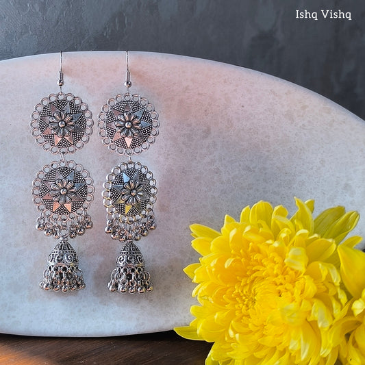 Noor Kaleidoscope Oxidised Earrings