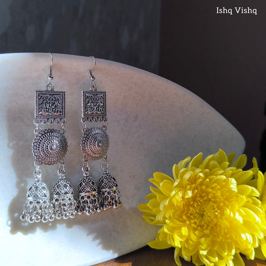 Regal Kutch Oxidised Earrings
