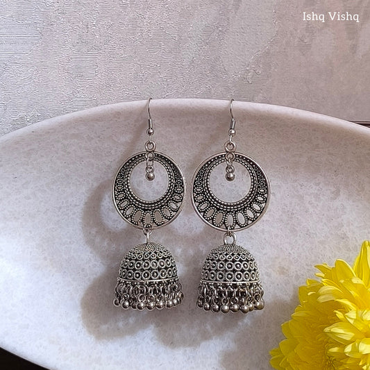 Heritage Halo Oxidised Earrings