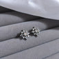 Silver Floral Star Studs