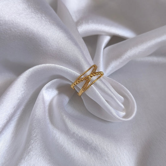 Gold-Toned Multi-Band Ring