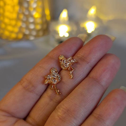 Anti-Tarnish Flamingo Spark Mini Studs