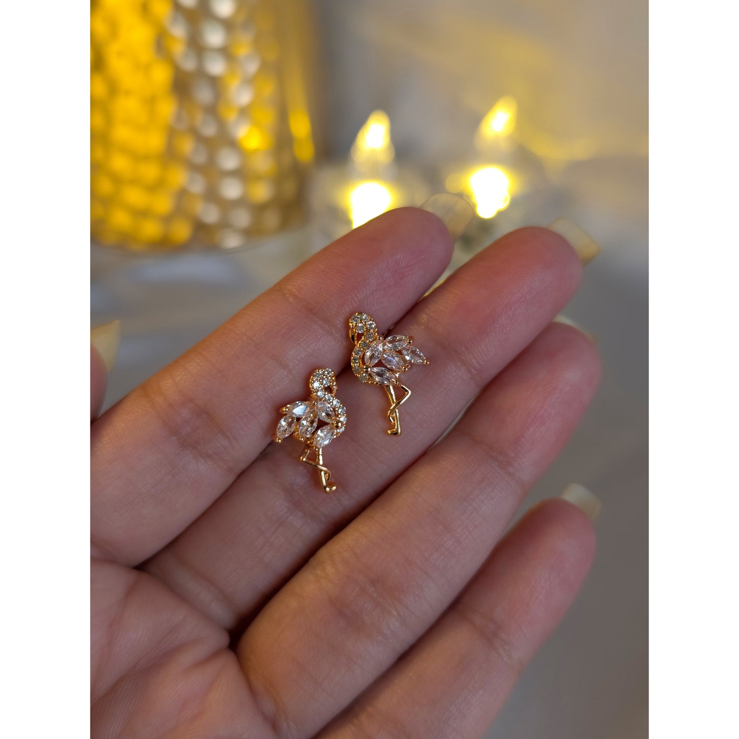 Anti-Tarnish Flamingo Spark Mini Studs