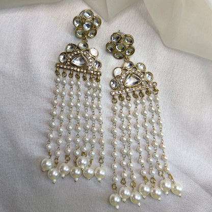 Rooh-e-Noor Kundan Pearl Drops Premium Earrings