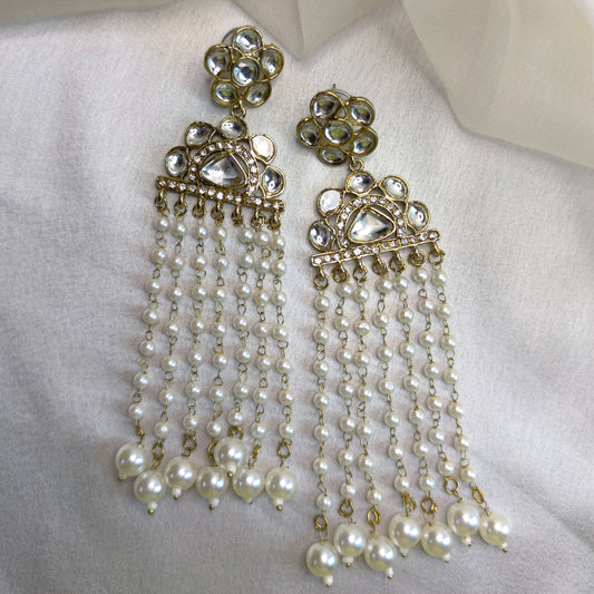 Rooh-e-Noor Kundan Pearl Drops Premium Earrings