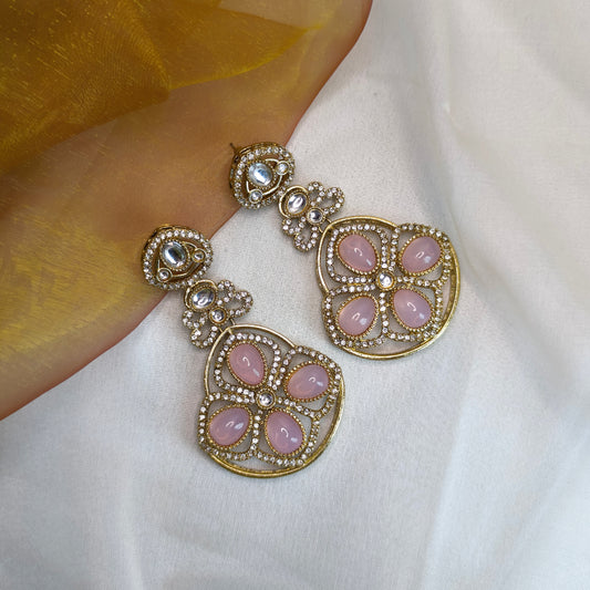 Rose Quartz Bloom Premium Earrings