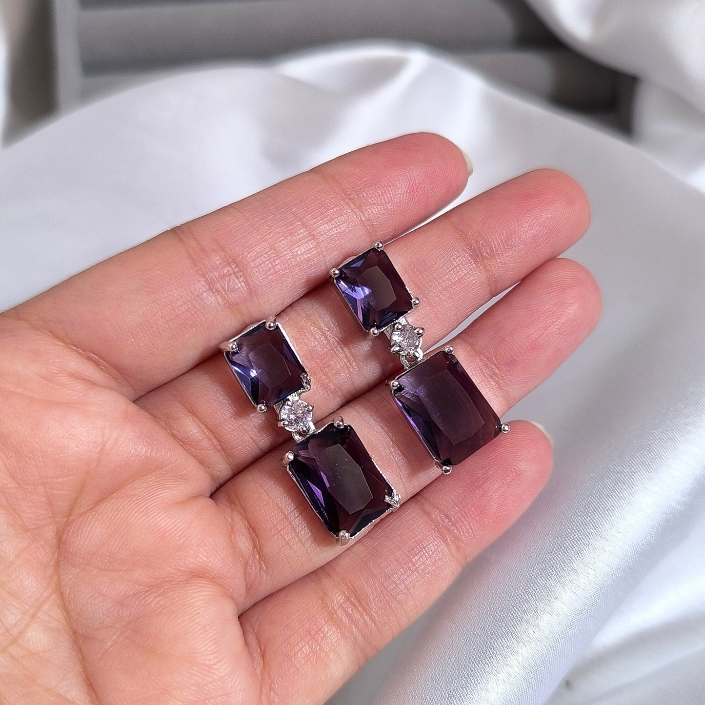 Amethyst Purple Premium Earrings