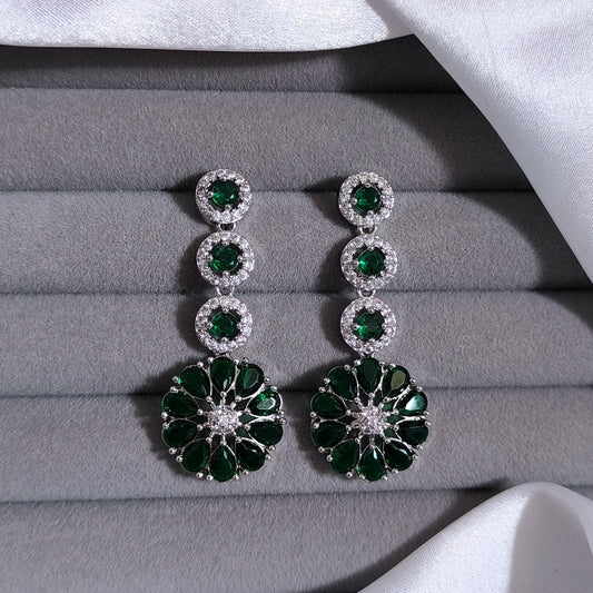 Royal Emerald Blossom Earrings
