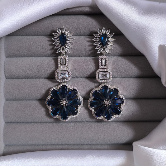 Premium Blue Crystals with CZ Danglers