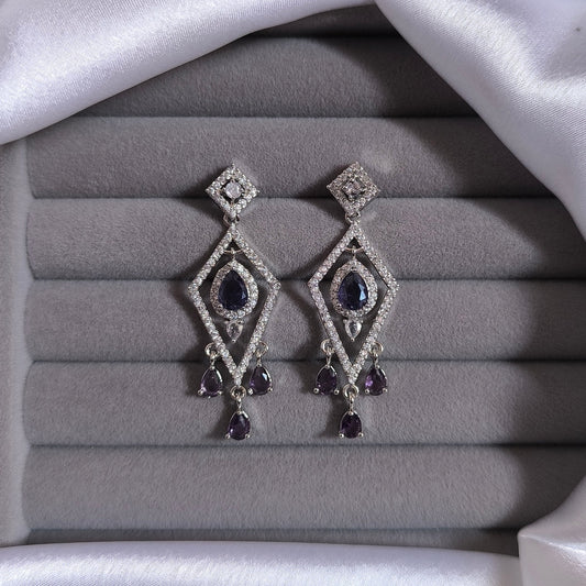 Fiona Lavender Drops Premium Earrings