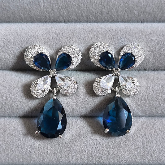 Aashi CZ Blue Crystal Premium Studs