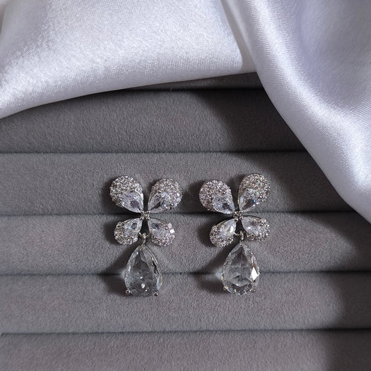 Olivia Butterfly CZ White Crystal Premium Studs
