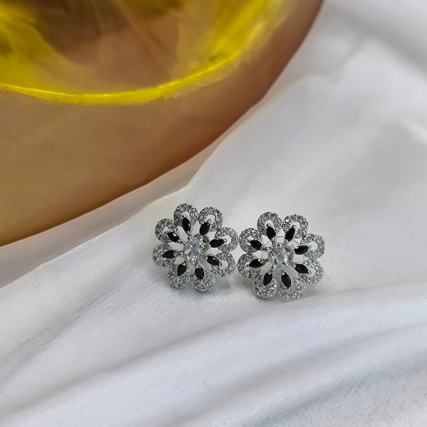 Aradhya Floral Cubic Zircornia Premium Studs