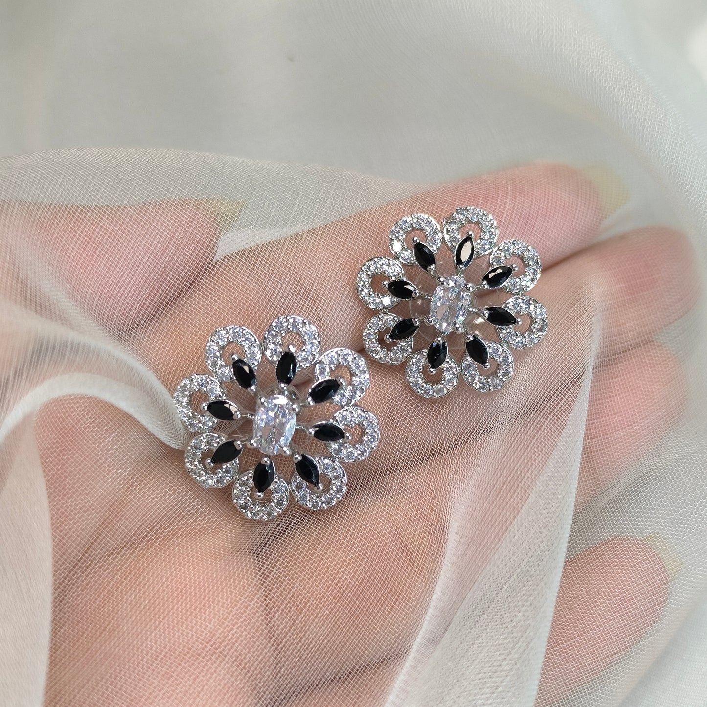Aradhya Floral Cubic Zircornia Premium Studs