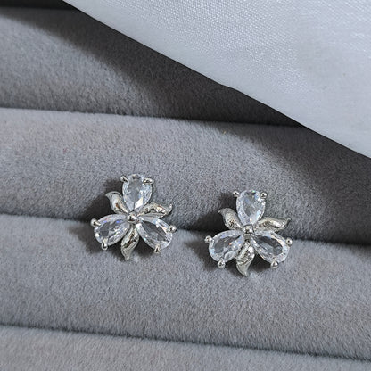 Petite Crystal Flower Studs