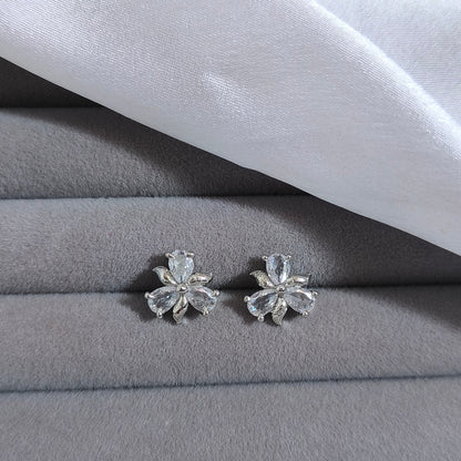 Petite Crystal Flower Studs
