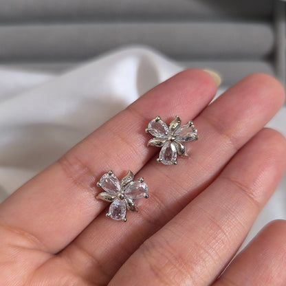 Petite Crystal Flower Studs
