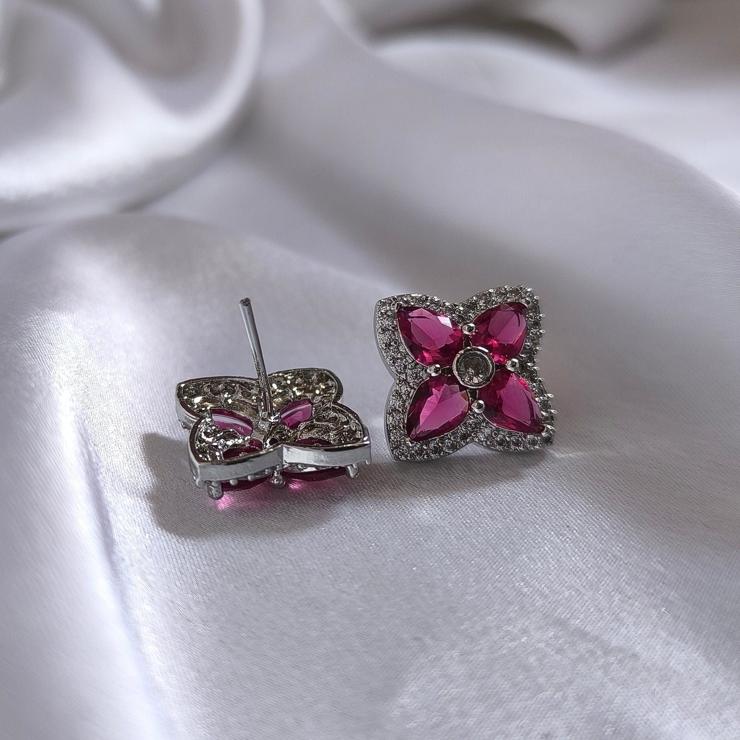 Ruby Clover Studs