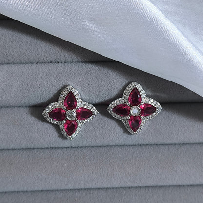 Ruby Clover Studs