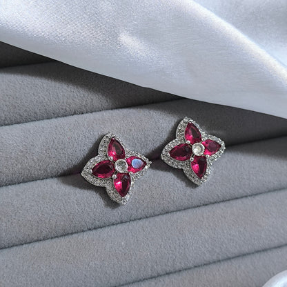 Ruby Clover Studs