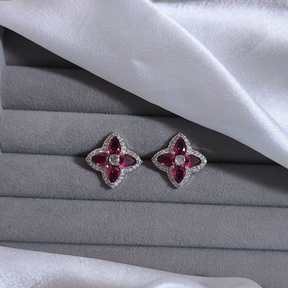 Ruby Clover Studs