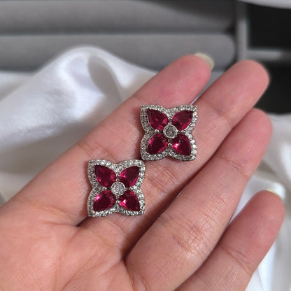 Ruby Clover Studs