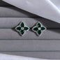 Royal Green Clover Studs