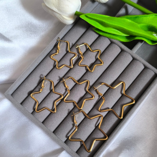 3 Combo of Anti-Tarnish Star Earrings