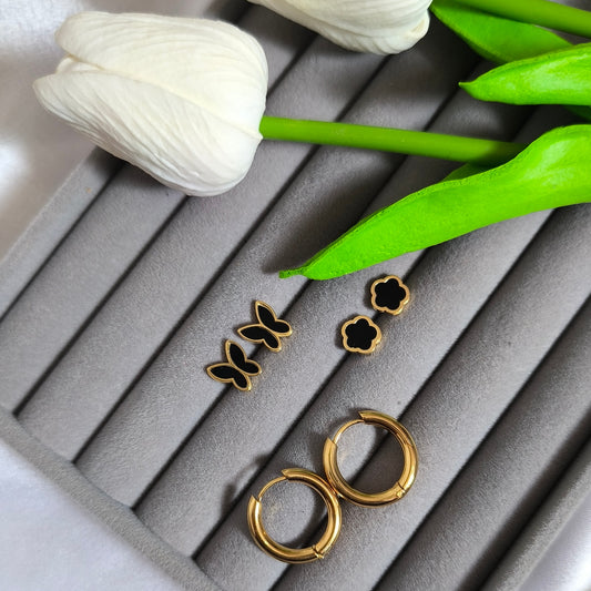 3 Combo of Anti-Tarnish Studs and Hoops