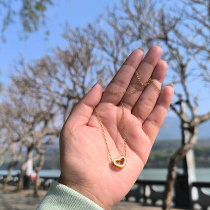 Anti-Tarnish White Enamel Heart Pendent
