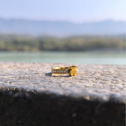 Anti-Tarnish Teddy Bear AD Ring